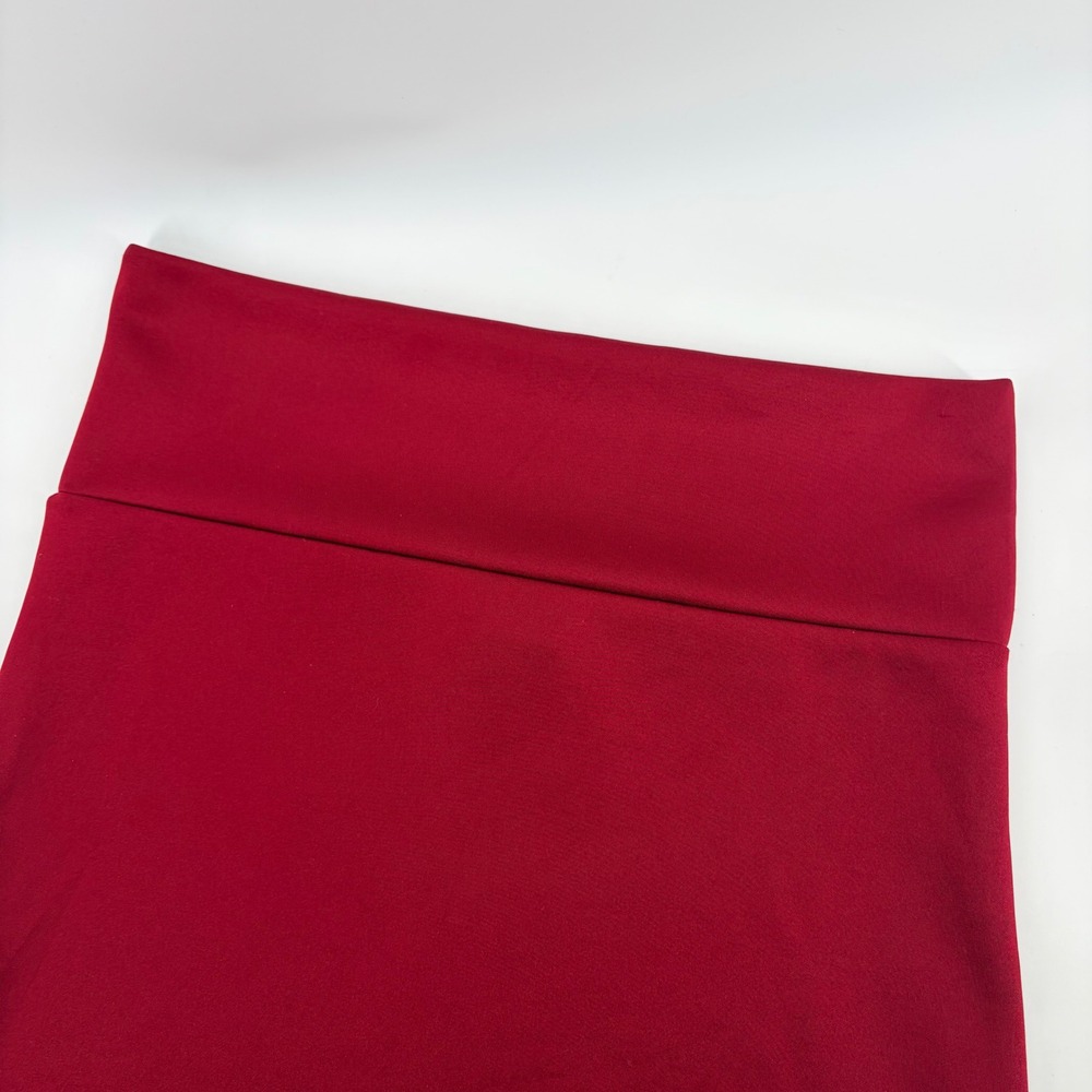 Agnes & Dora Burgundy Red Pencil Skirt Wide‎ Waistband Stretch Midi Size Large